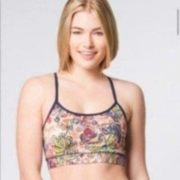 Joriki Women's Multicolor Abstract Floral Print Strappy Yoga Bra Top Size XS - Picture 2 of 7